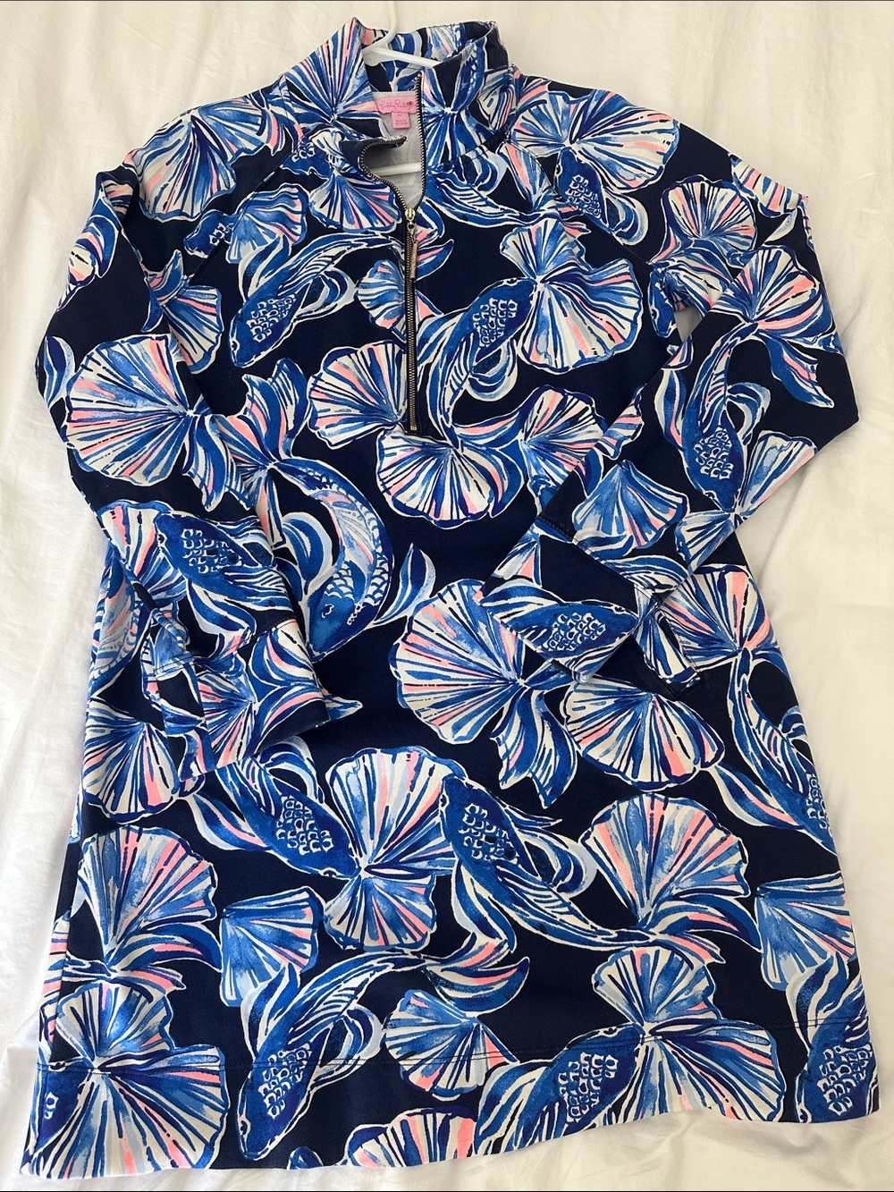 Lilly Pulitzer Navy Blue Skipper Popover Dress, Size M